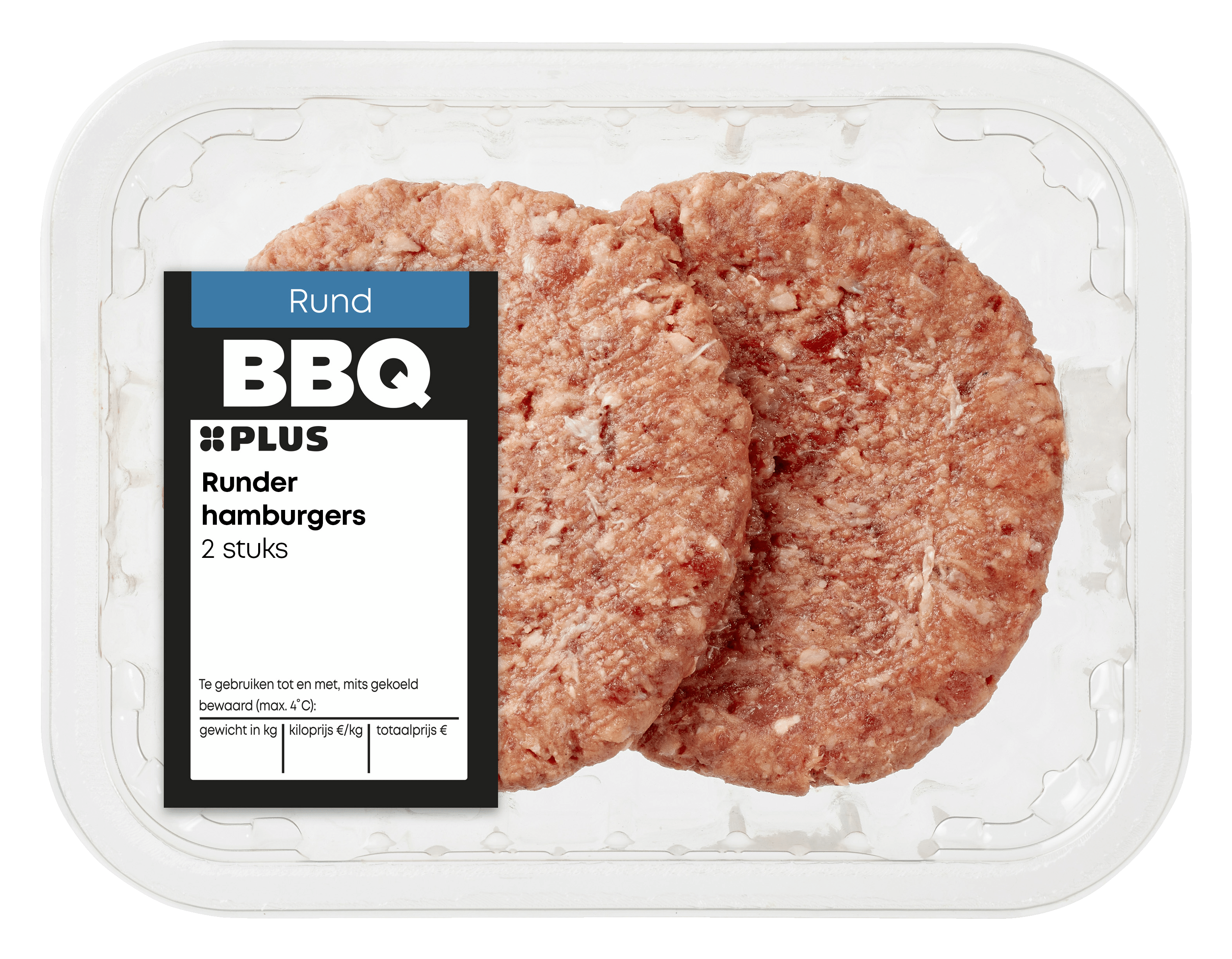 PLUS Runder hamburger 2 stuks