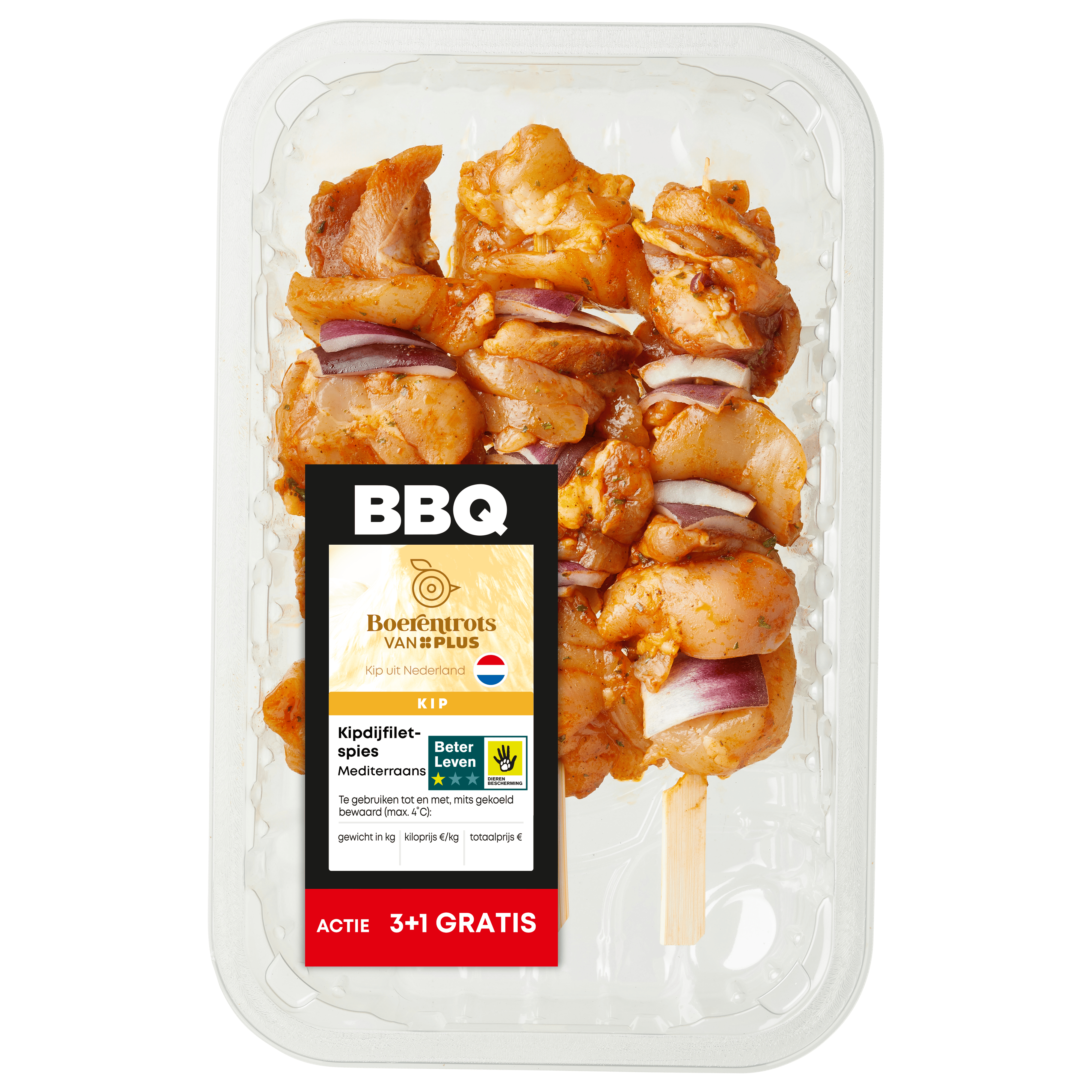 PLUS Boerentrots Kipdijfiletspies Mediterraans