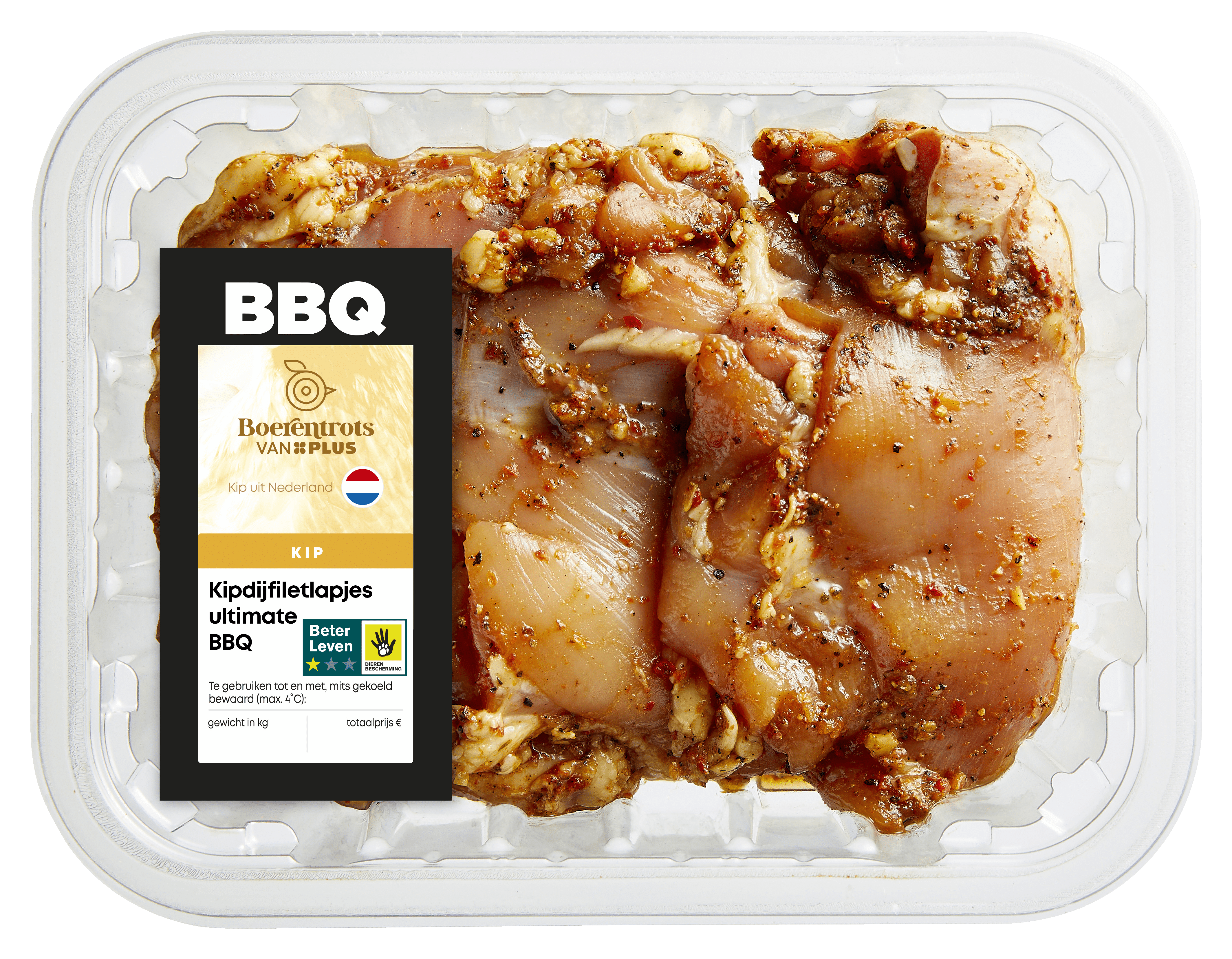 PLUS Boerentrots Kipdijfiletlapjes ultimate BBQ