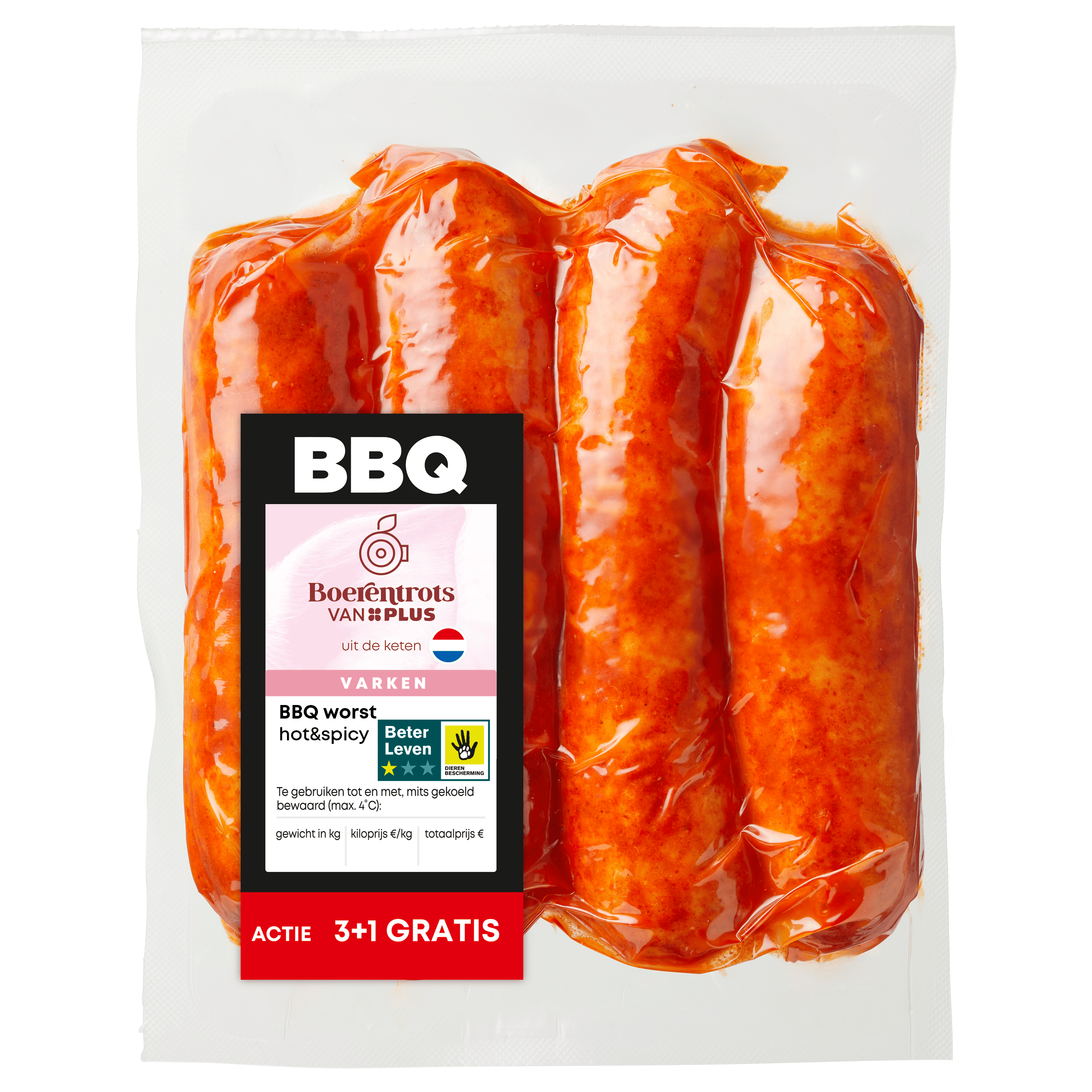 PLUS Boerentrots BBQ worst Hot & Spicy