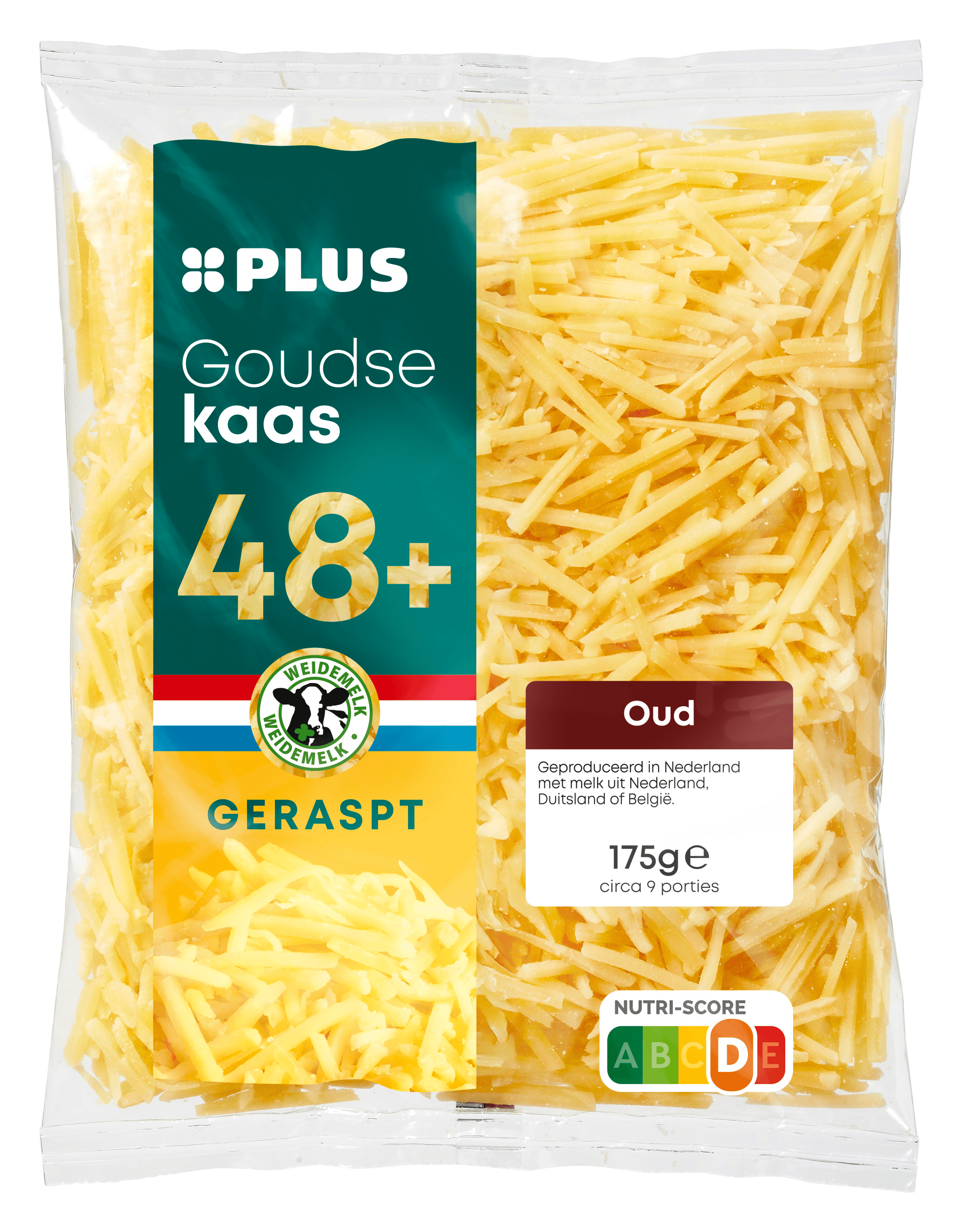 PLUS Goudse geraspte kaas oud 48+
