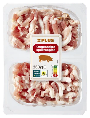 PLUS Ongerookte spekreepjes