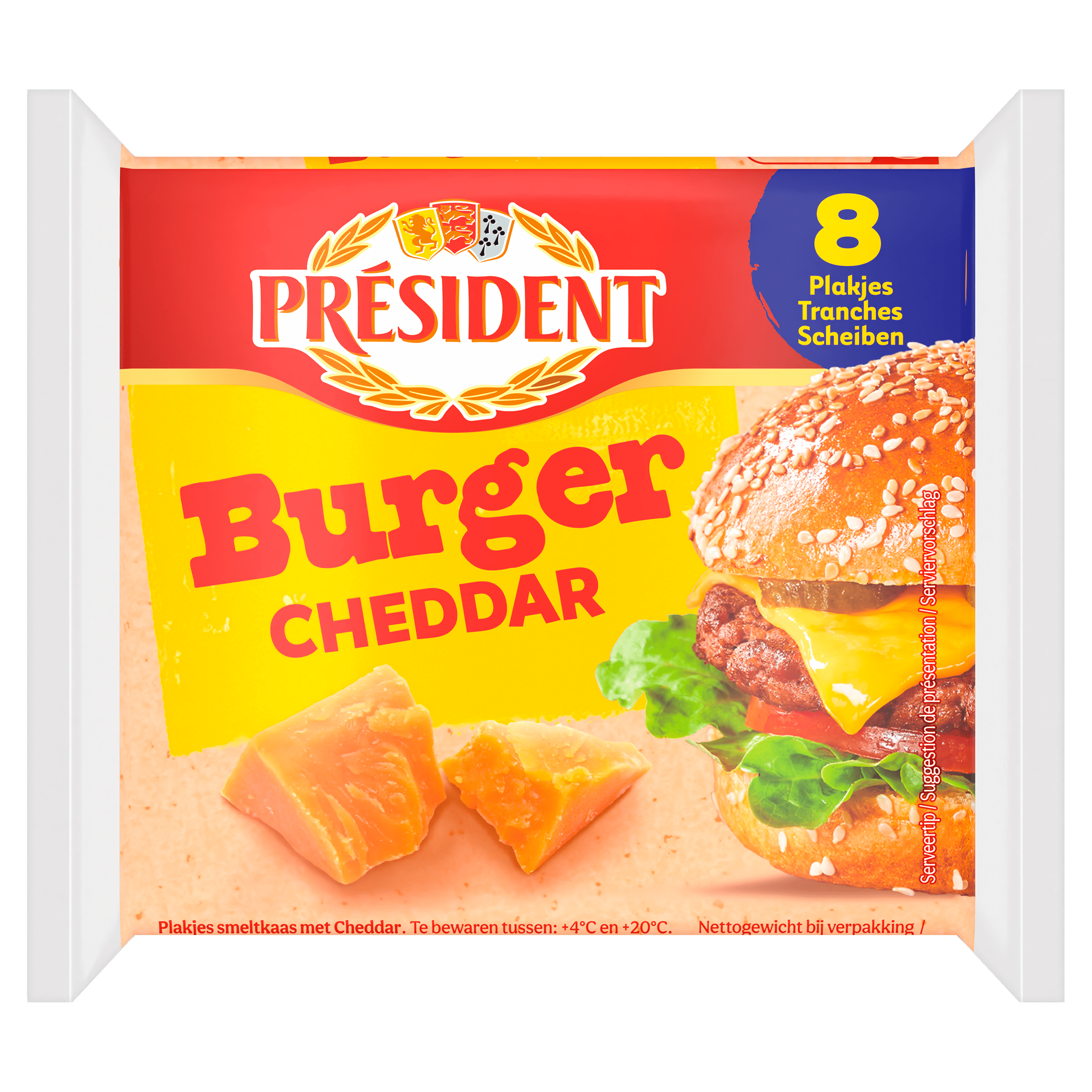 Président Burger slices cheddar