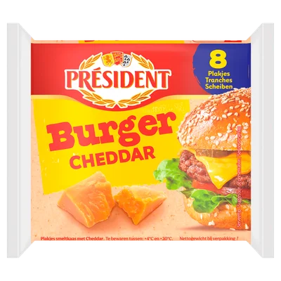 Président Burger slices cheddar