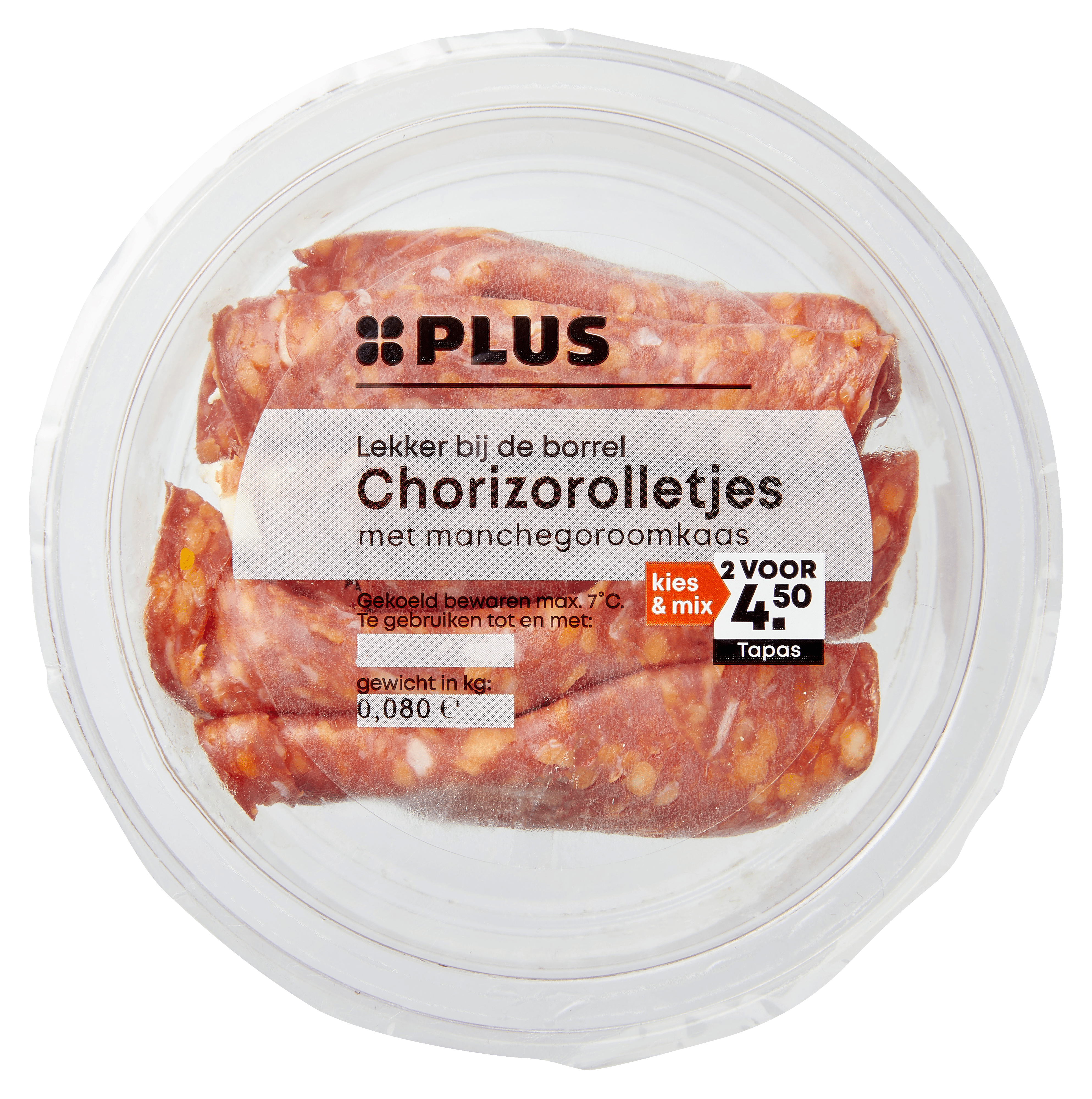 PLUS Chorizo manchego roomkaas rolletjes