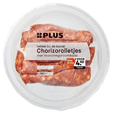 PLUS Chorizo manchego roomkaas rolletjes