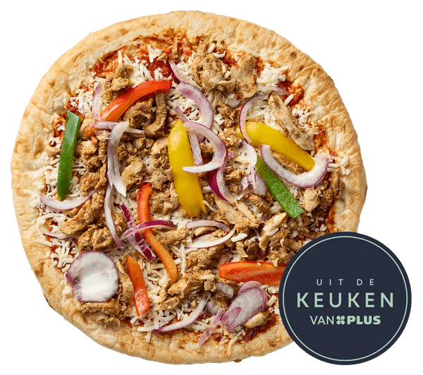 Uit de keuken van PLUS Pizza Kip Shoarma