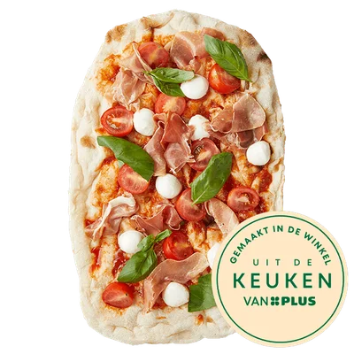Uit de keuken van PLUS Pinsa Prosciutto
