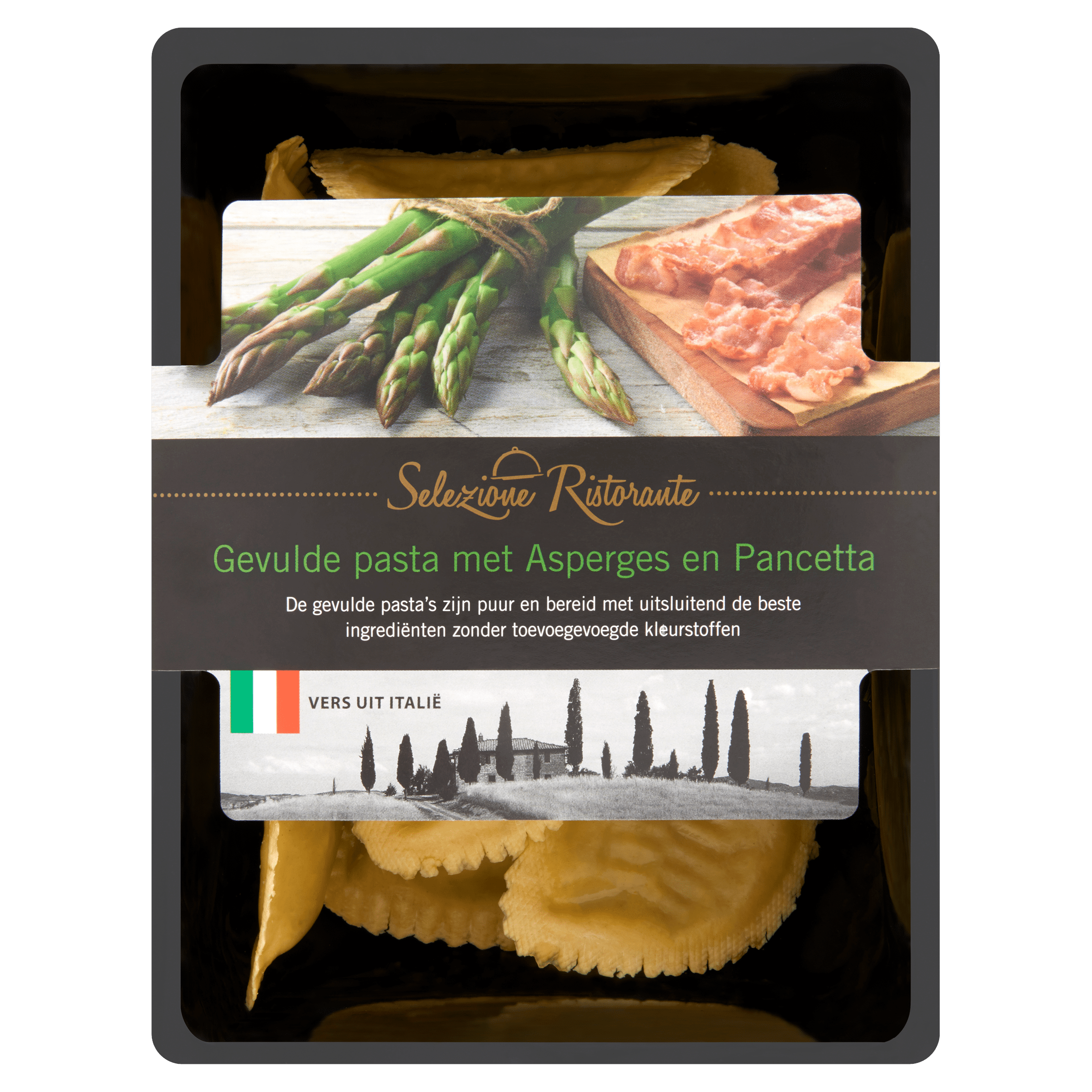 Selezione Ristorante Gevulde pasta met asperges en pancetta