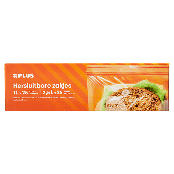 PLUS Hersluitbare zakjes 1L / 2,5L