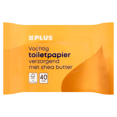 PLUS Vochtig toiletpapier shea butter
