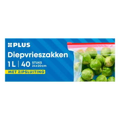 PLUS Diepvrieszakken hersluitbaar 1L