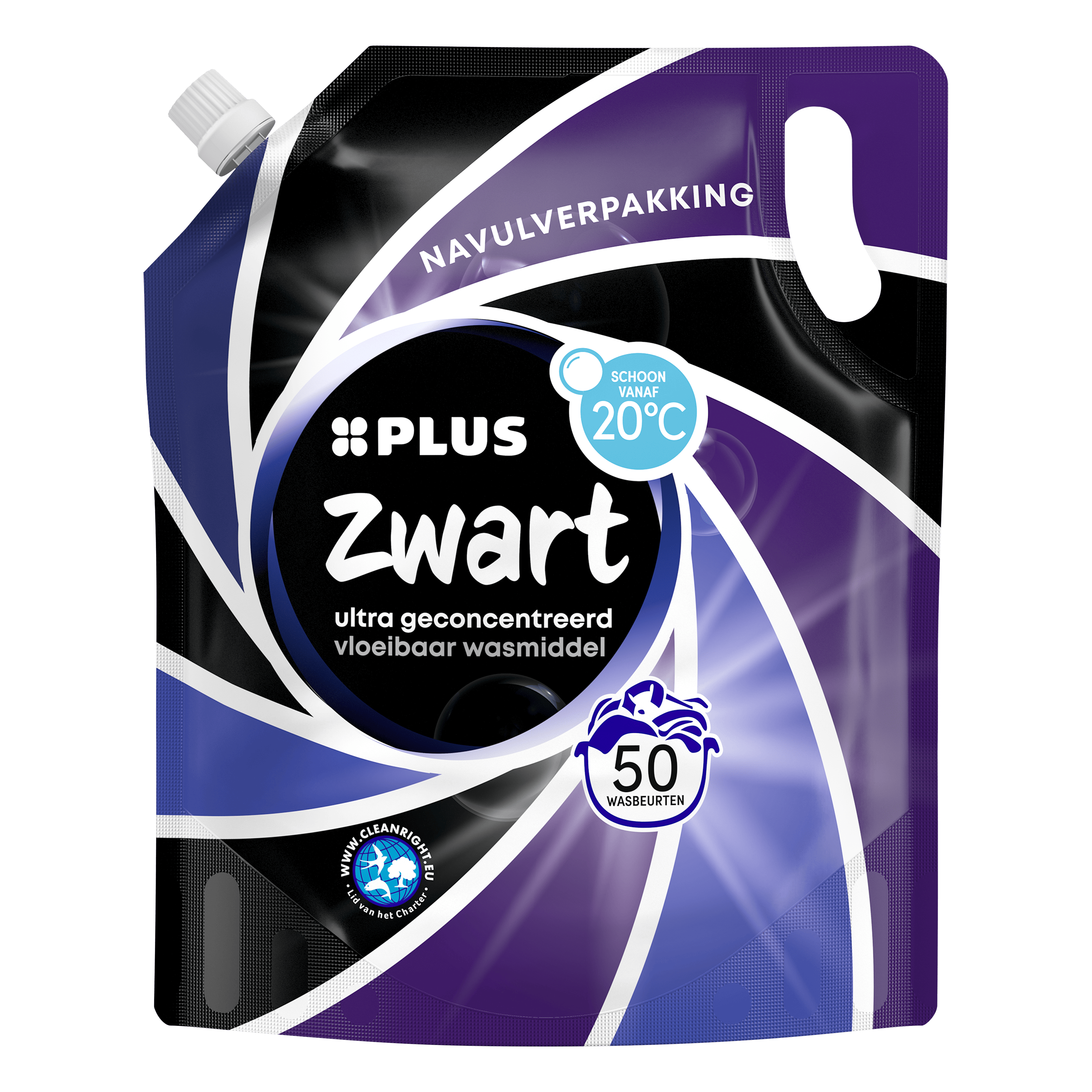 PLUS Vloeibaar wasmiddel navulzak zwart