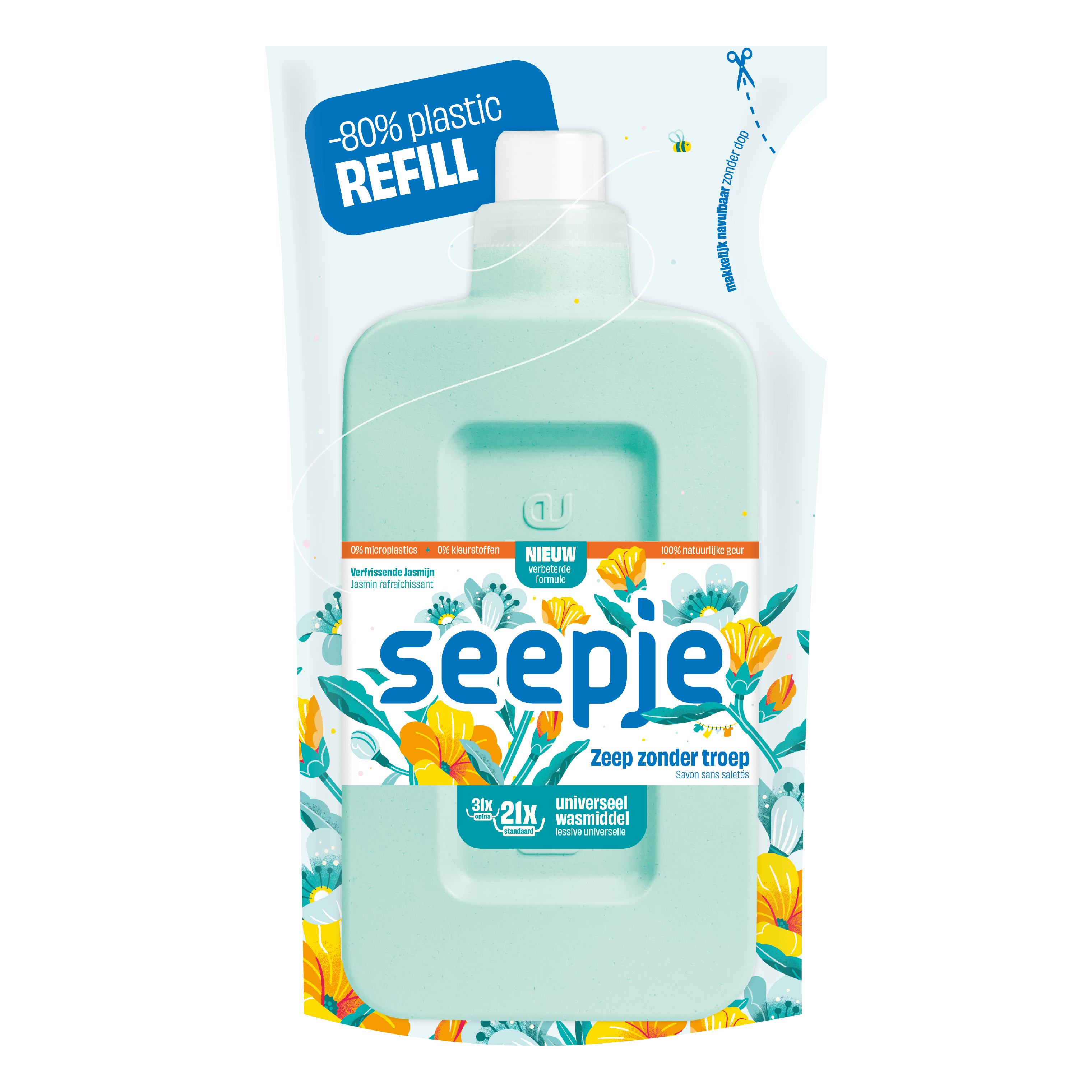 Seepje Wasmiddel Refill Uni Jasmijn