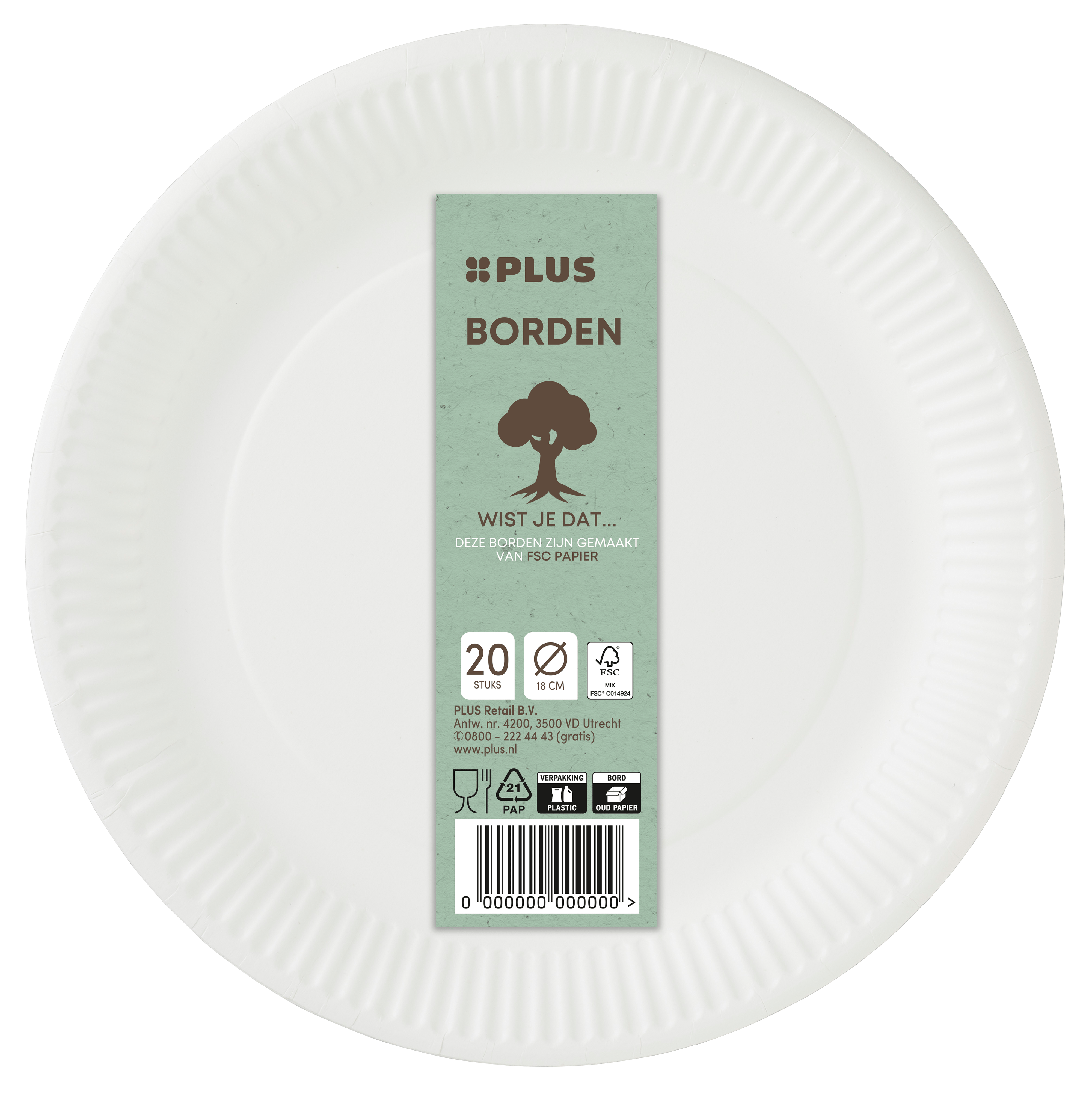 PLUS Bord karton FSC 18cm