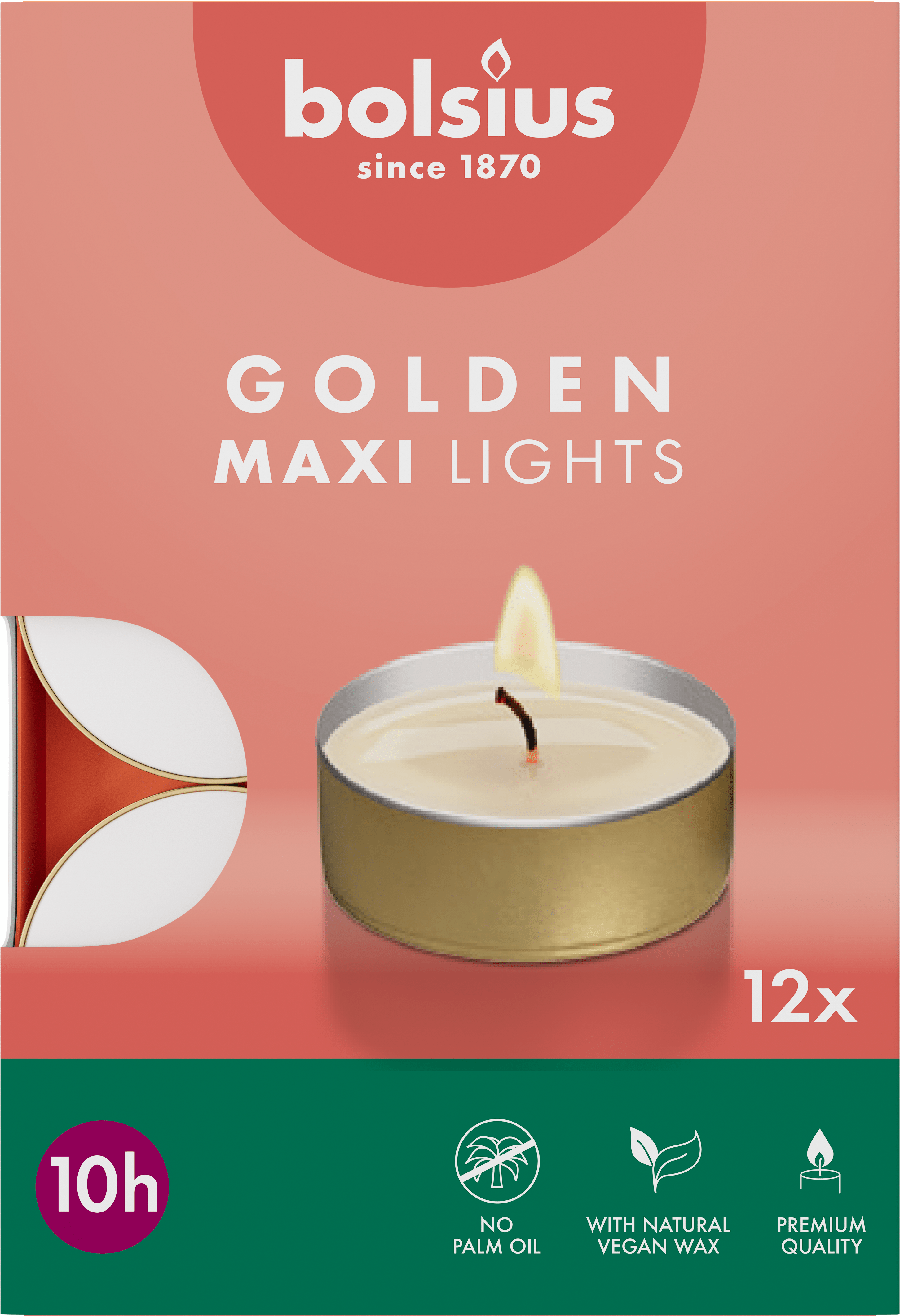 Bolsius Maxi-lichten 10-uur doos 12 Wit