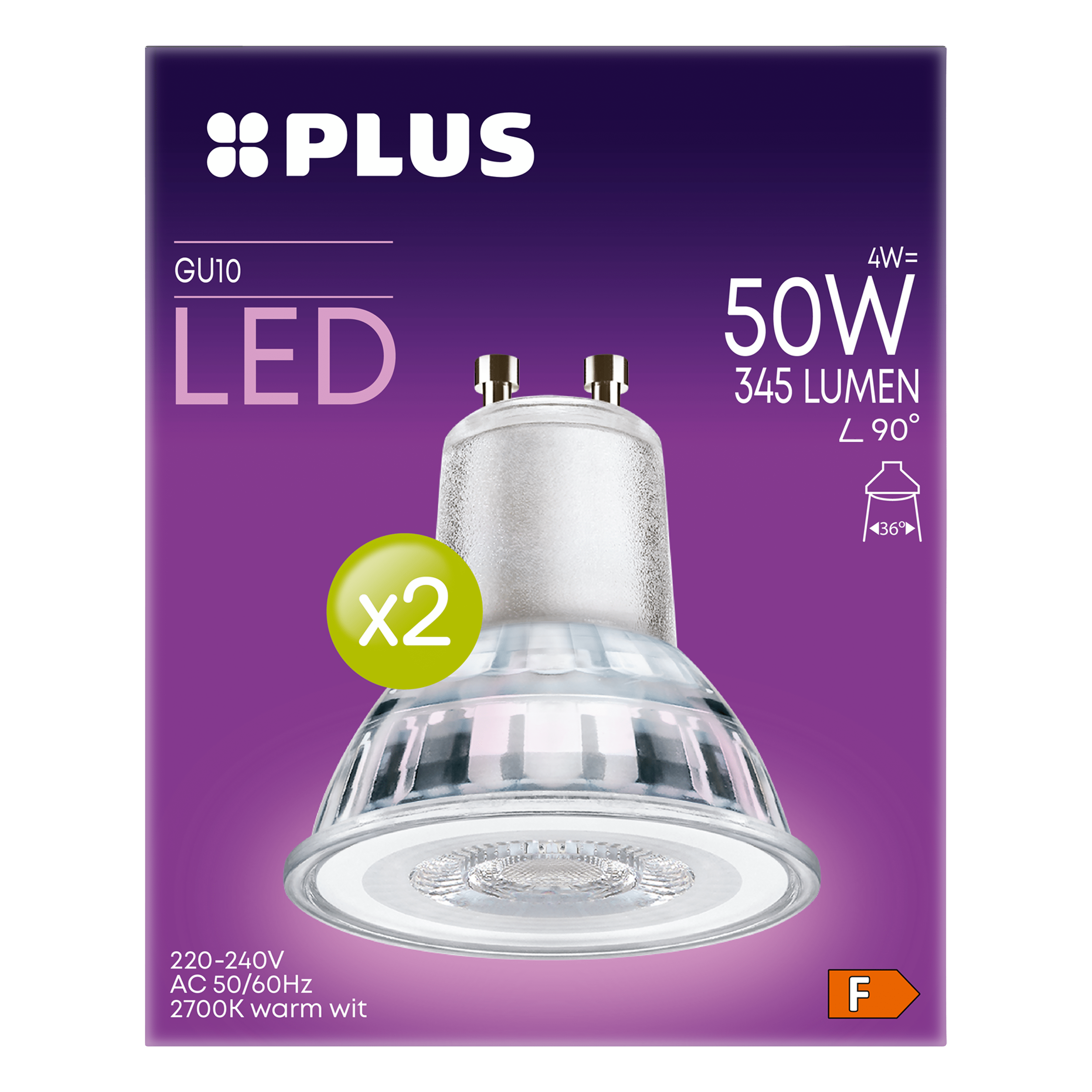 PLUS Lamp LED 50W Spot GU10 2PK