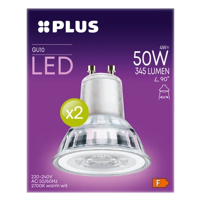 PLUS Lamp LED 50W Spot GU10 2PK