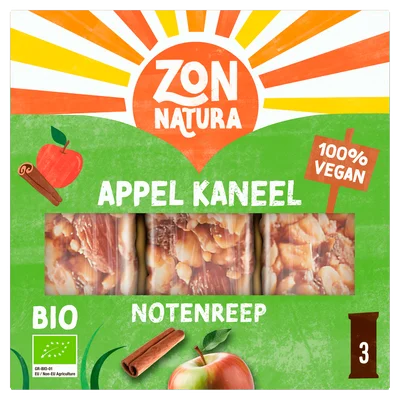 Zonnatura Reep noten appel en kaneel bio
