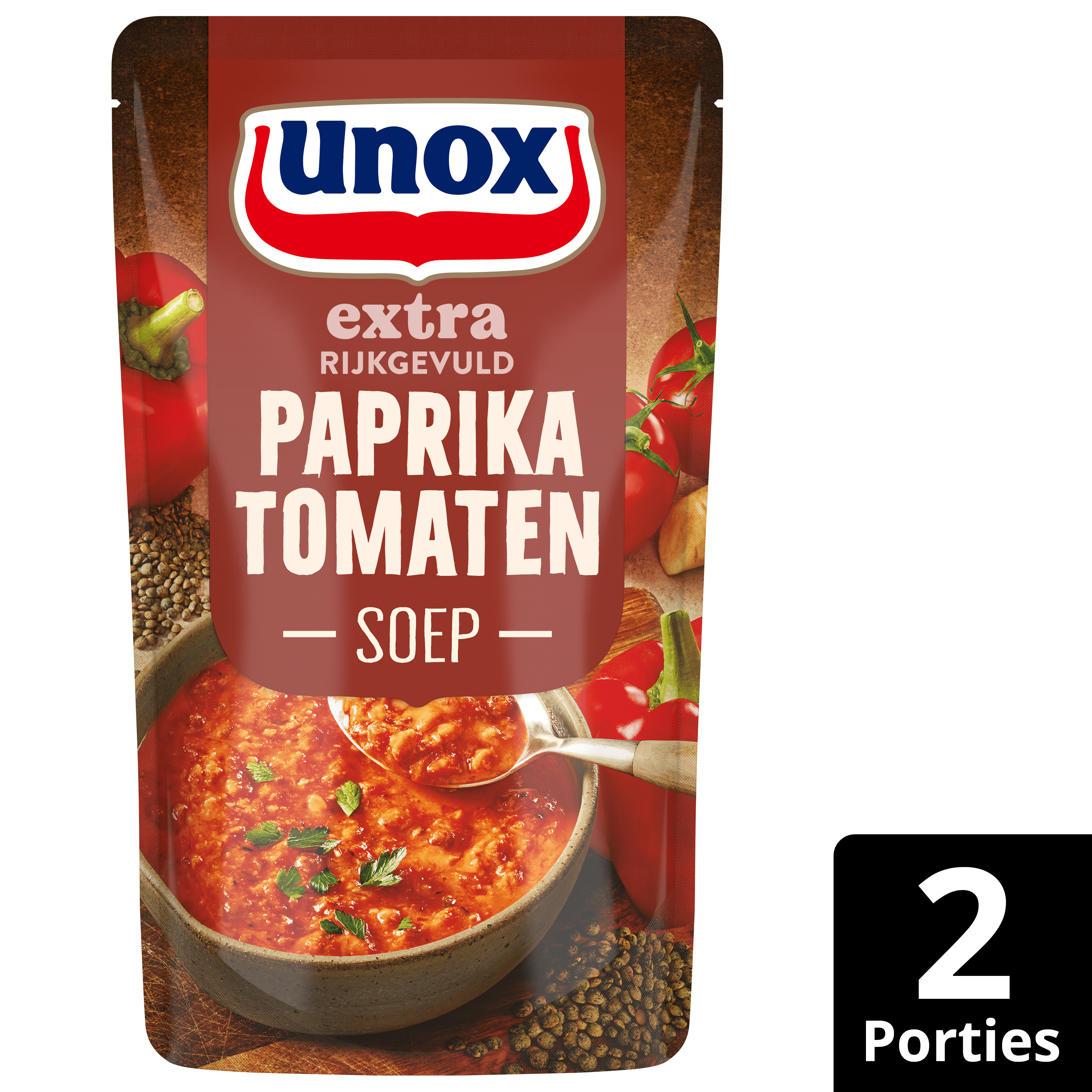 Unox Soep in zak rijkgevuld paprika tomaat