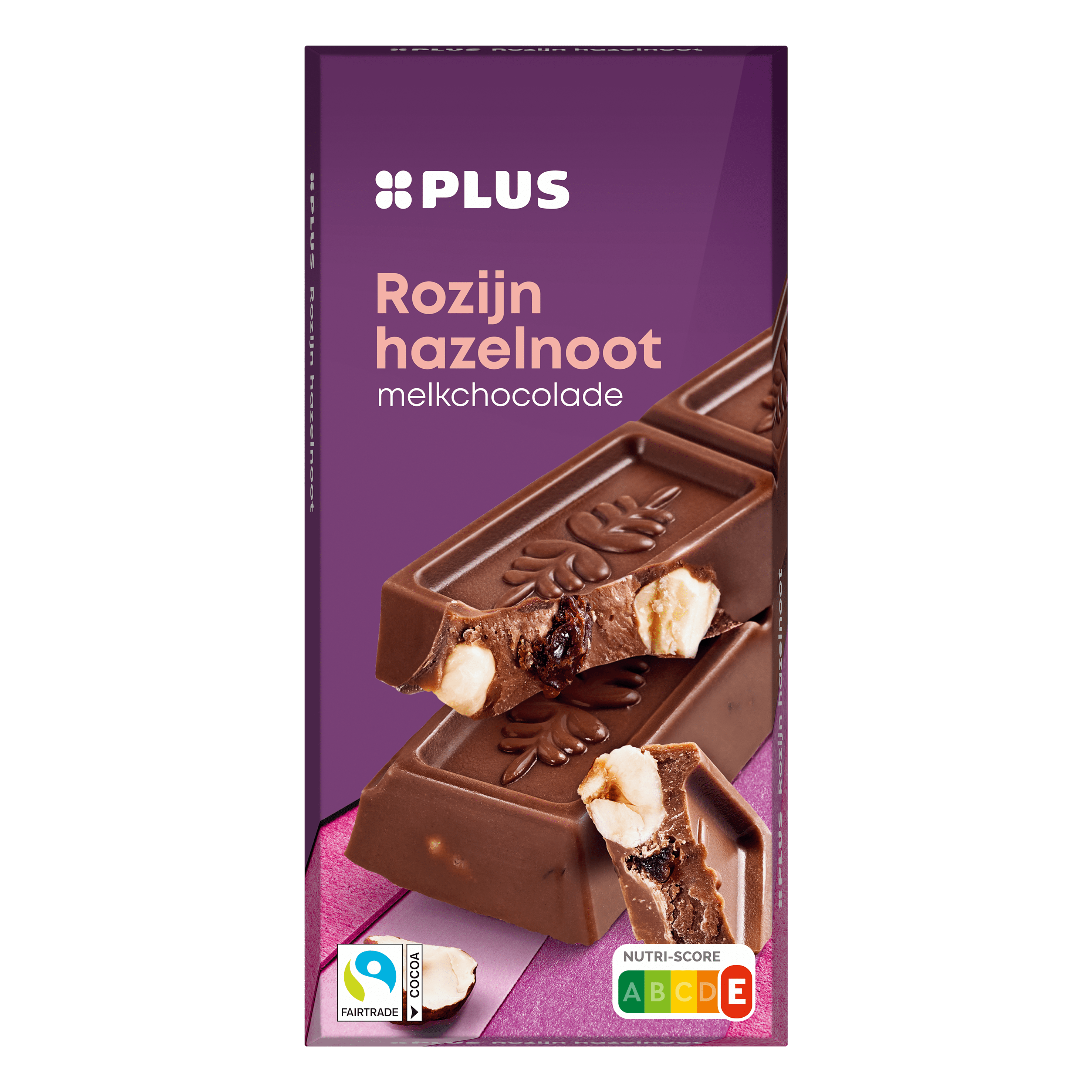 PLUS Chocoladereep melk rozijn hazelnoot FT