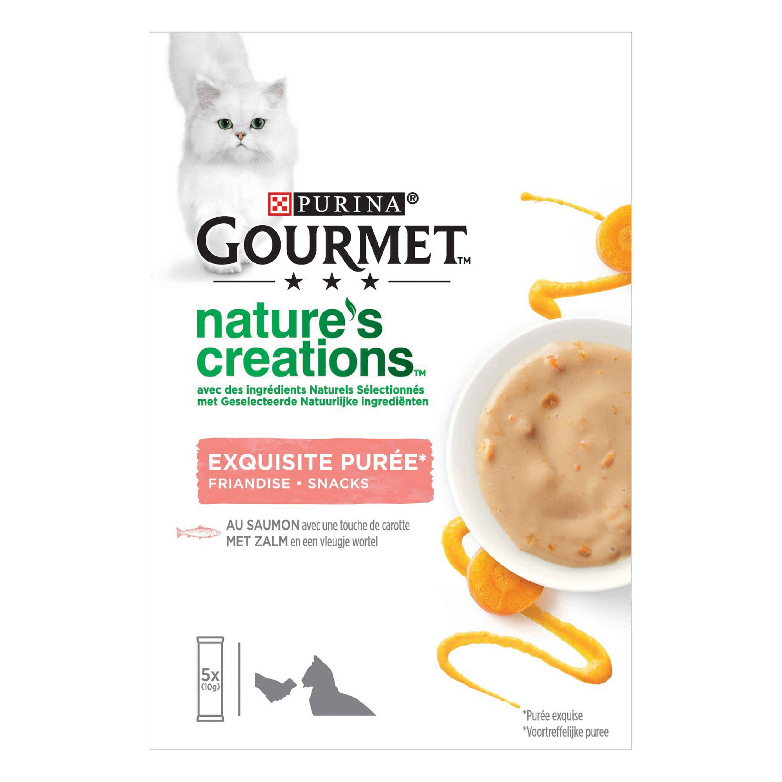 Gourmet Puree kattensnacks met zalm & pompoen