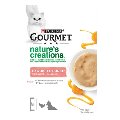 Gourmet Puree kattensnacks met zalm & pompoen
