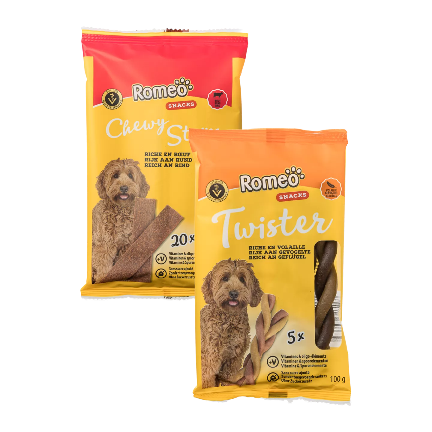 Aanbieding van 27.04 ROMEO Hondensnacks