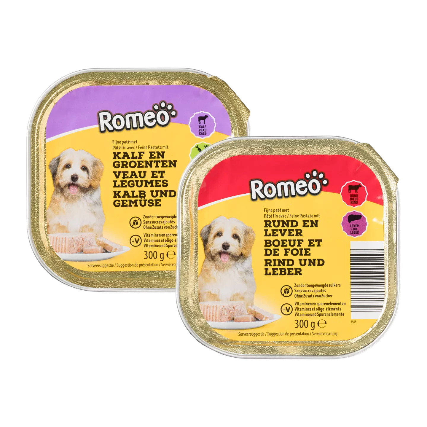 ROMEO Fijne paté voor honden 3 VOOR