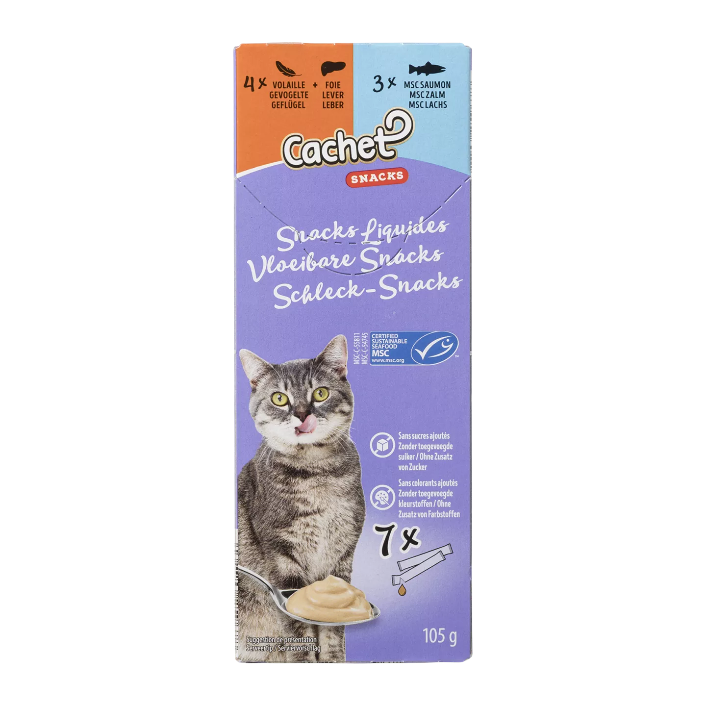 Cachet 7-pack vloeibare kattensnacks