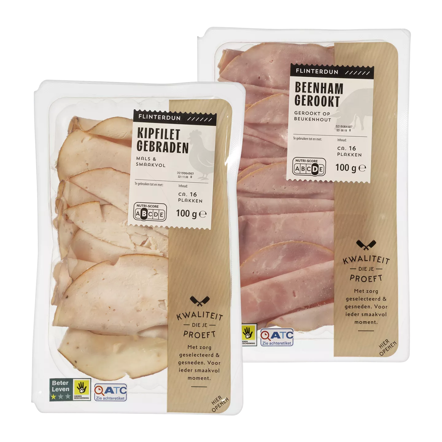 Aanbieding van 27.04 Beenham of kipfilet flinterdun