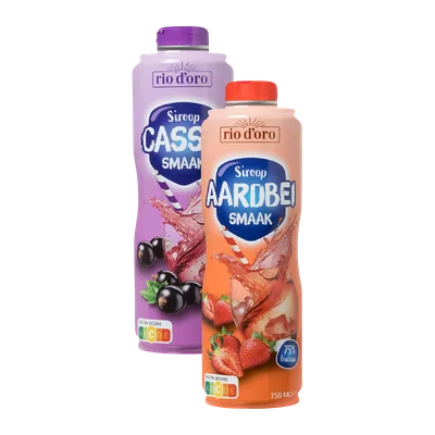 Rio D'Oro Cassis- of aardbeiensiroop