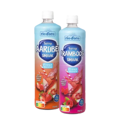 Rio D'Oro Aardbeien- of frambozensiroop 0%