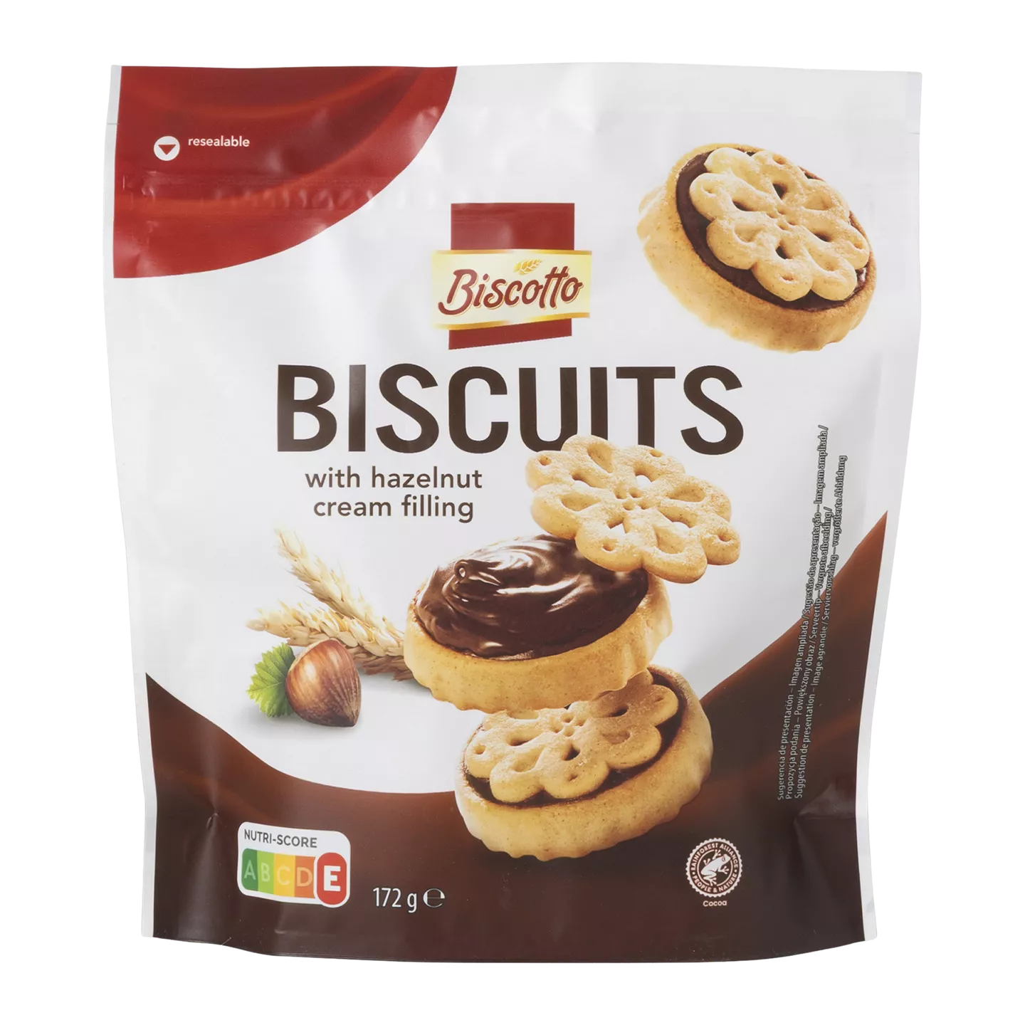 Biscotto Biscuits met hazelnootcrème vulling