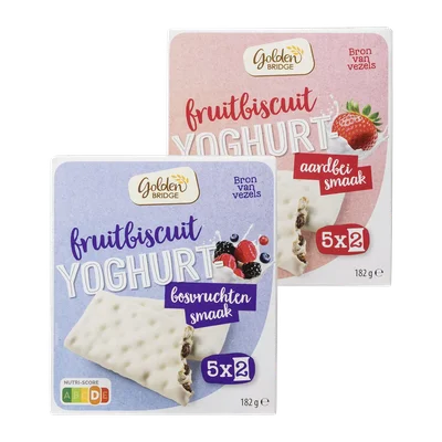 Golden Bridge Yoghurt-fruitbiscuit aardbei of bosvruchten