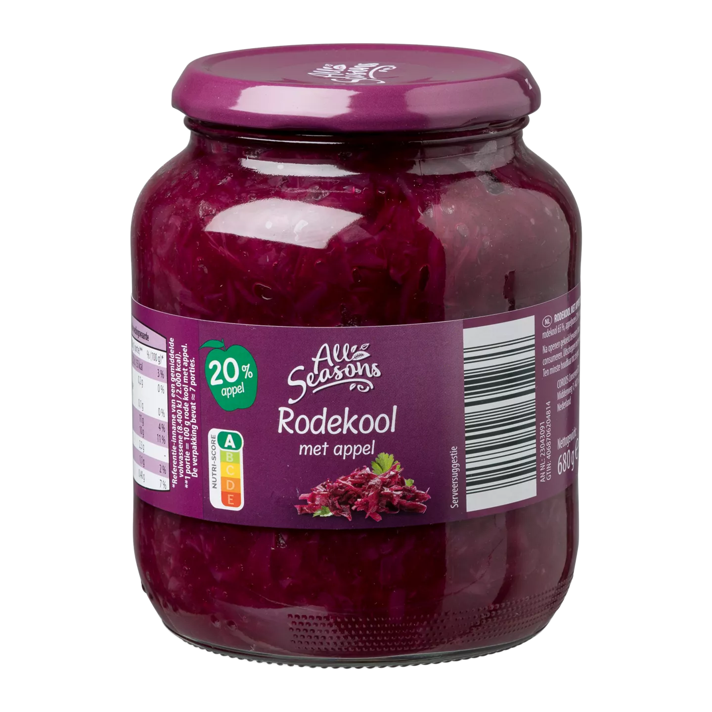 All Seasons Rode kool met appel