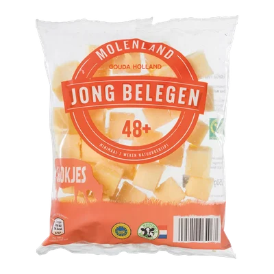 Molenland Kaasblokjes jong belegen 48+