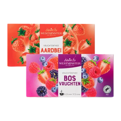 Westminster Fruitthee aardbei bosvrucht 25x1.5g
