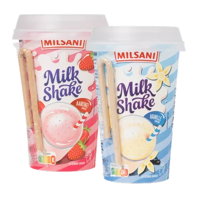 Milsani Milkshake aardbei of vanille