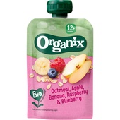 Organix Organix biologisch knijpfruit haver, appel, banaan, aardbei, bosbes 12+m