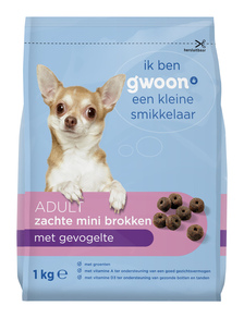 G'Woon g'woon hondenvoer zachte mini brokken met gevogelte