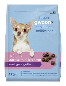 G'Woon g'woon hondenvoer zachte mini brokken met gevogelte