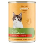 G'Woon diervoeder brokjes gelei in rund en lever voor katten