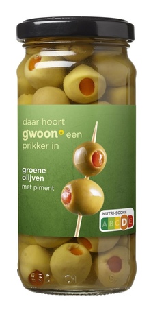G'Woon g'woon groene olijven schijfjes