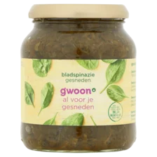 G'Woon g'woon bladspinazie gesneden