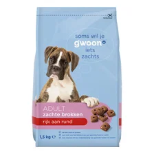 g'woon Adult Zachte Brokken met Rund