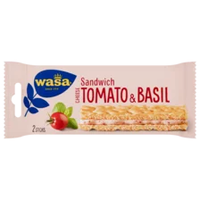 Wasa Roomkaas, tomaat en basilicm sandwich