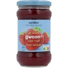 g'woon Aardbeienjam minder suiker