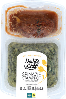 Daily Chef Spinazie Stamppot met Hamburger