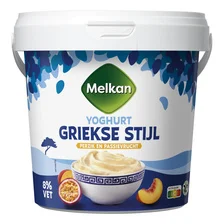 Melkan Griekse stijl yoghurt perzik-passievrucht